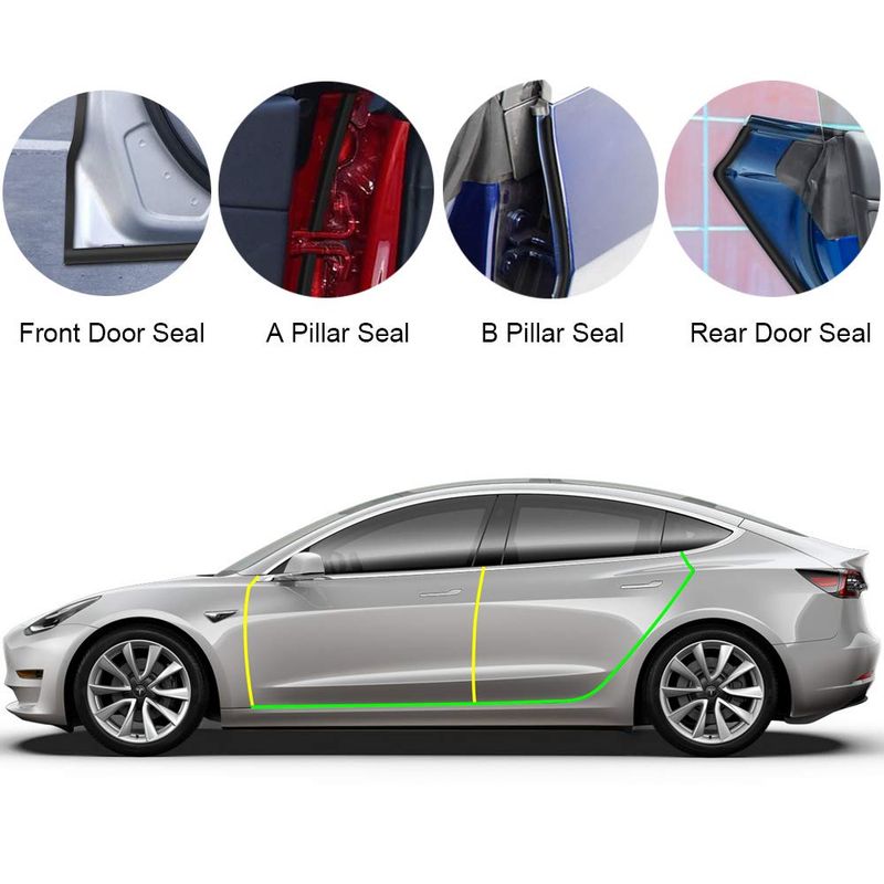 Dørlister støyreduksjon Tesla Model 3 og Y